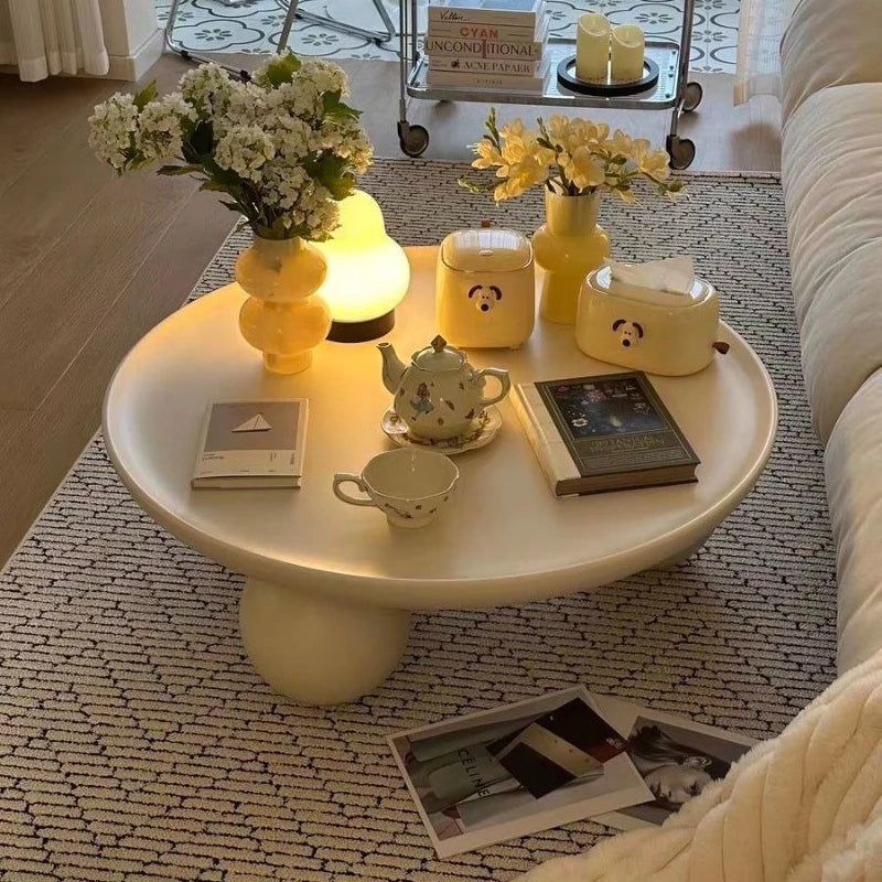 Home Creative Nordic Simple Modern Small House Sofa Round Table Round Cream Style Tea Table Living Room Coffee Table