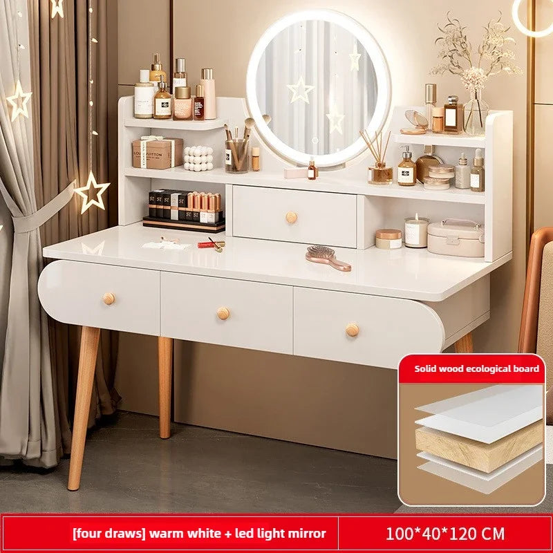 Dressing Table Modern Minimalist Bedroom Dressing Table Small Apartment Rental Room Storage Cabinet Integrated Dressing Table