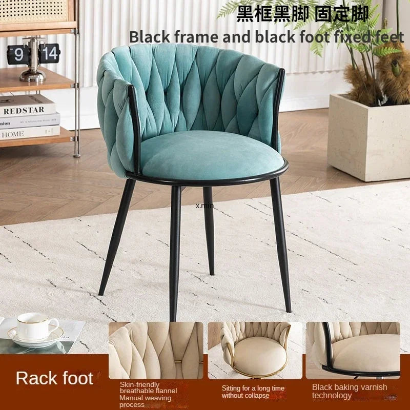 Tufted Velvet Vanity Chair with Gold Metal Frame