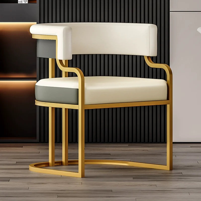 Modern Upholstered Dining Armchair with Gold Metal Frame | Vornelle Living