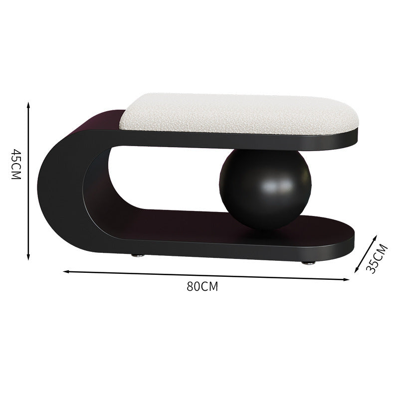 Modern Sculptural Upholstered Bench with Curved Frame