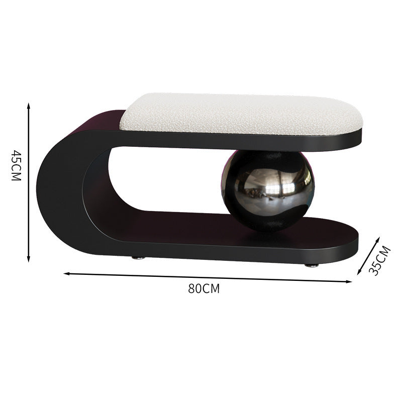 Modern Sculptural Upholstered Bench with Curved Frame