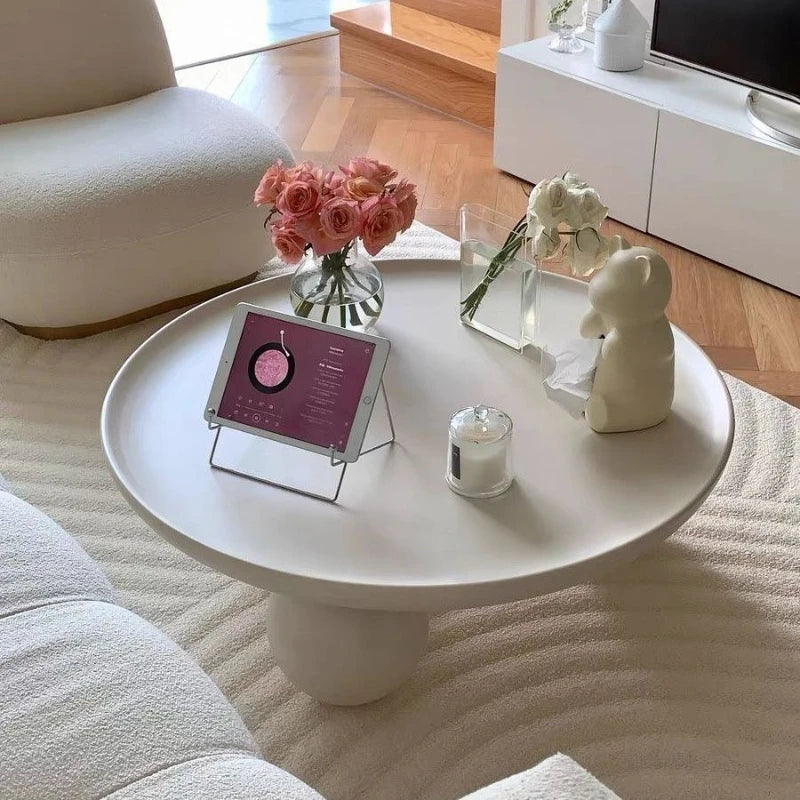 Home Creative Nordic Simple Modern Small House Sofa Round Table Round Cream Style Tea Table Living Room Coffee Table