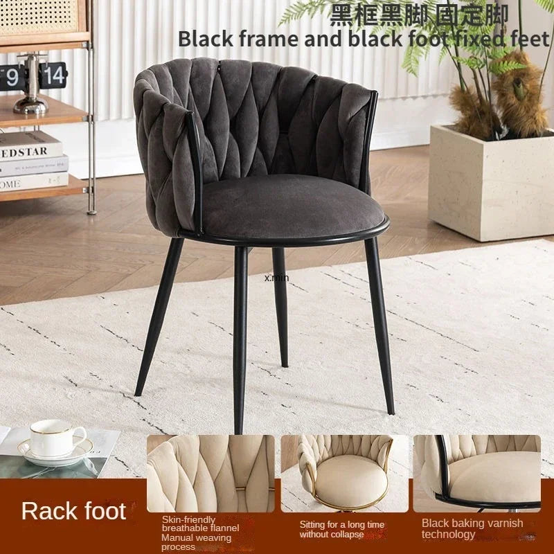 Tufted Velvet Vanity Chair with Gold Metal Frame