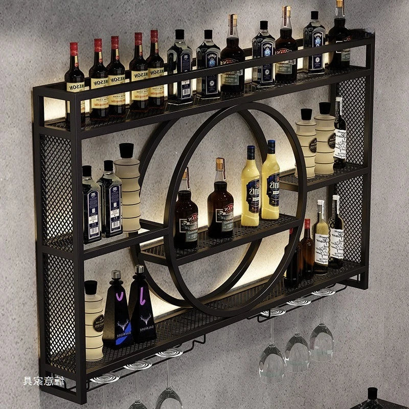 Bar Counter,metal Wall Mounted Wine Cabinet,storage Rack,Wine Display Rack,living Room,bar,dining Room Decoration,wall Mounted