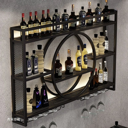 Bar Counter,metal Wall Mounted Wine Cabinet,storage Rack,Wine Display Rack,living Room,bar,dining Room Decoration,wall Mounted