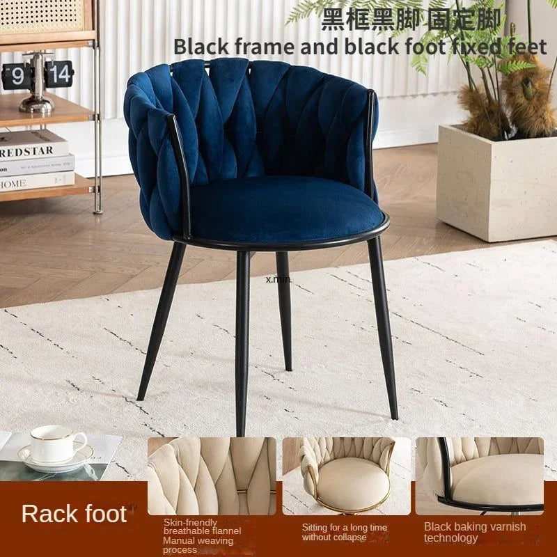 Tufted Velvet Vanity Chair with Gold Metal Frame