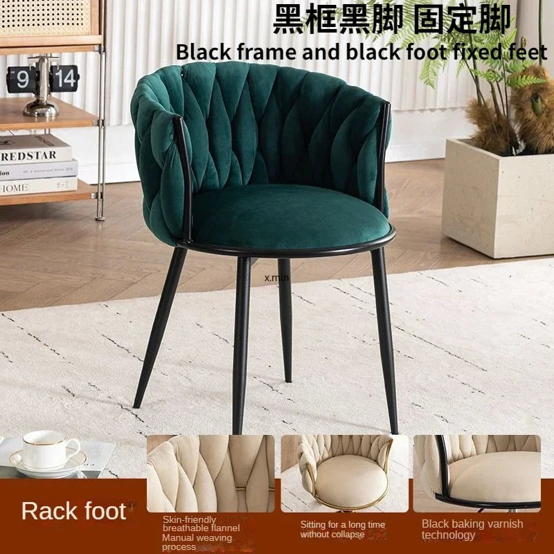 Tufted Velvet Vanity Chair with Gold Metal Frame