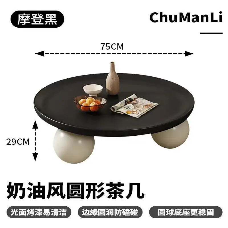 Home Creative Nordic Simple Modern Small House Sofa Round Table Round Cream Style Tea Table Living Room Coffee Table