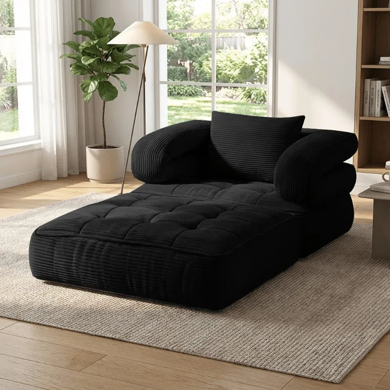 Convertible Corduroy Sleeper Chair – Foldable Floor Sofa Bed for Small Spaces