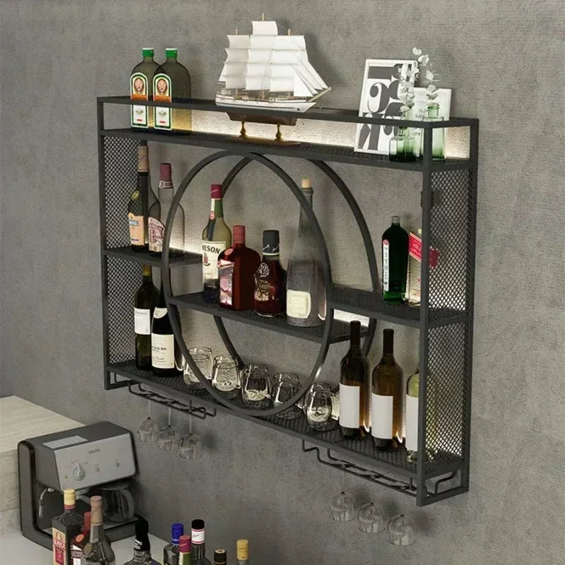 Bar Counter,metal Wall Mounted Wine Cabinet,storage Rack,Wine Display Rack,living Room,bar,dining Room Decoration,wall Mounted