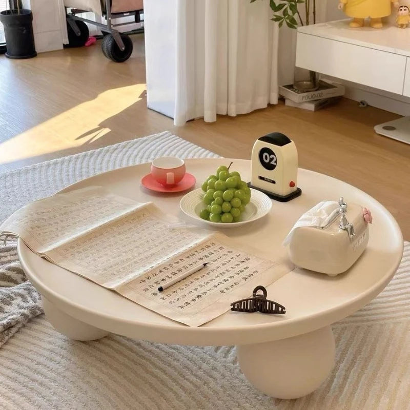Home Creative Nordic Simple Modern Small House Sofa Round Table Round Cream Style Tea Table Living Room Coffee Table