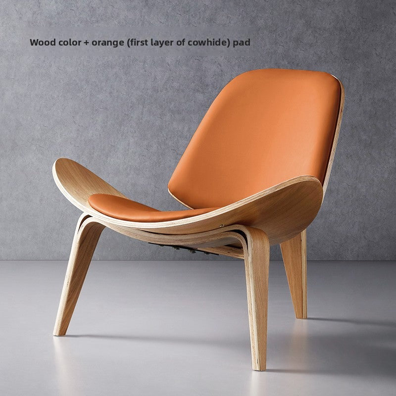 Modern Molded Plywood Lounge Chair with Upholstered Seat & Back