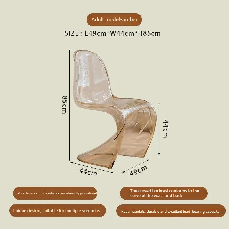 Modern S-Curve Dining Chair with Sculptural Design