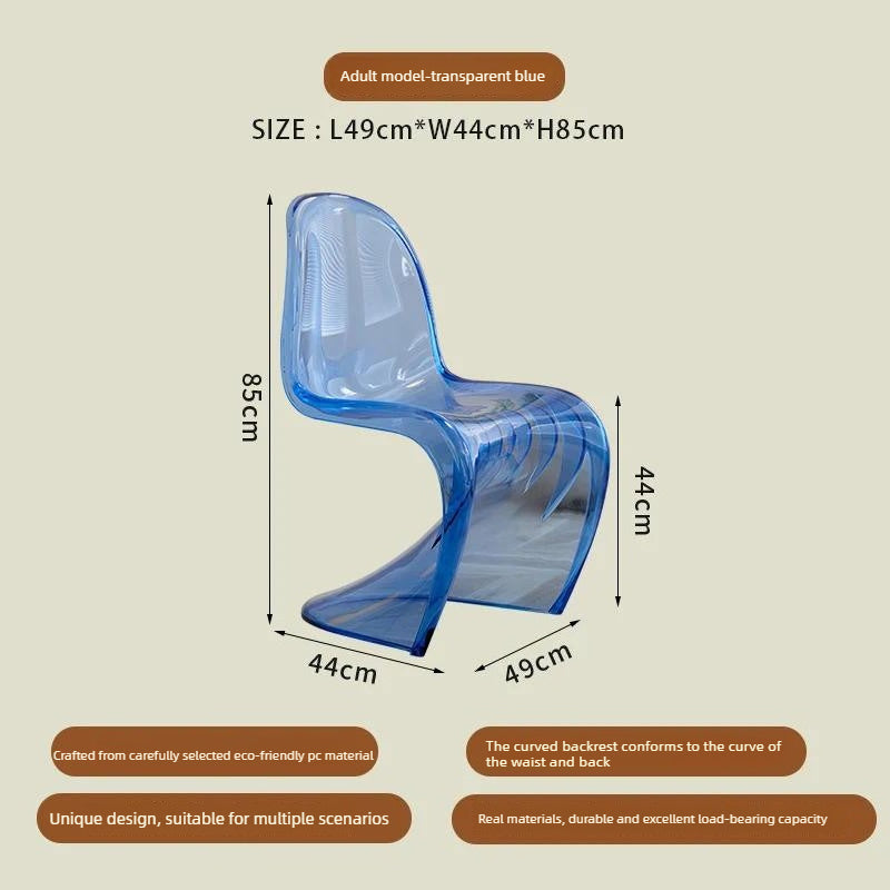 Modern S-Curve Dining Chair with Sculptural Design