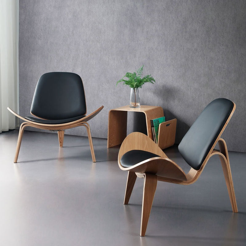 Modern Molded Plywood Lounge Chair with Upholstered Seat & Back
