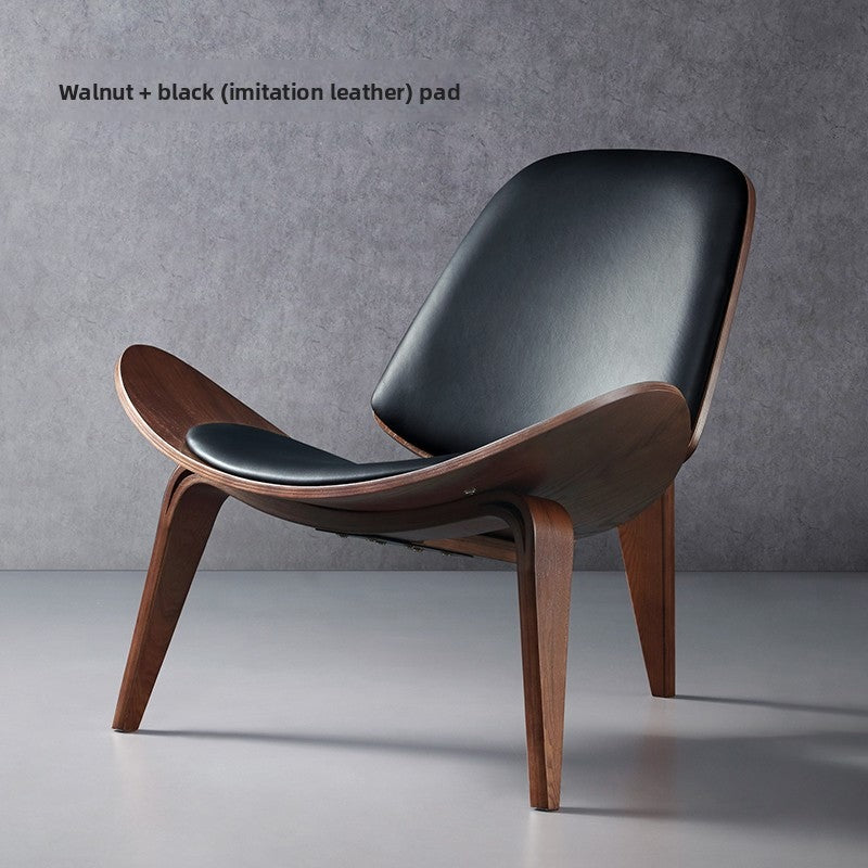 Modern Molded Plywood Lounge Chair with Upholstered Seat & Back