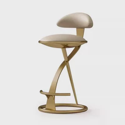 Modern Upholstered Bar Stool with Backrest & Stainless Steel Frame