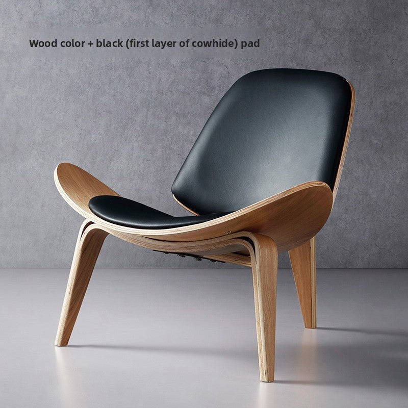 Modern Molded Plywood Lounge Chair with Upholstered Seat & Back