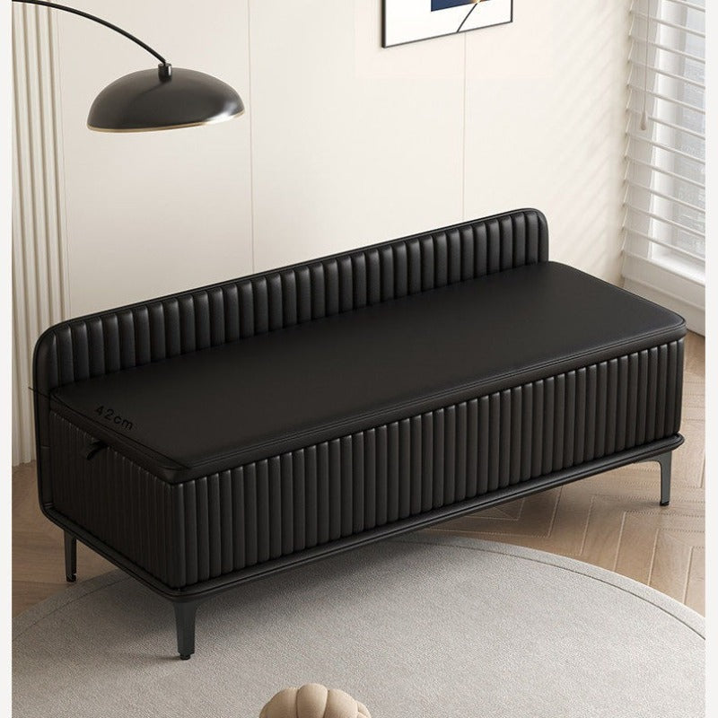 Modern Upholstered Storage Bench with Hidden Compartment