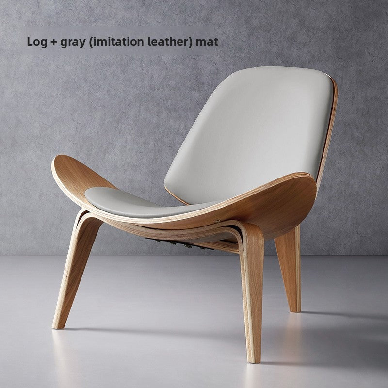 Modern Molded Plywood Lounge Chair with Upholstered Seat & Back