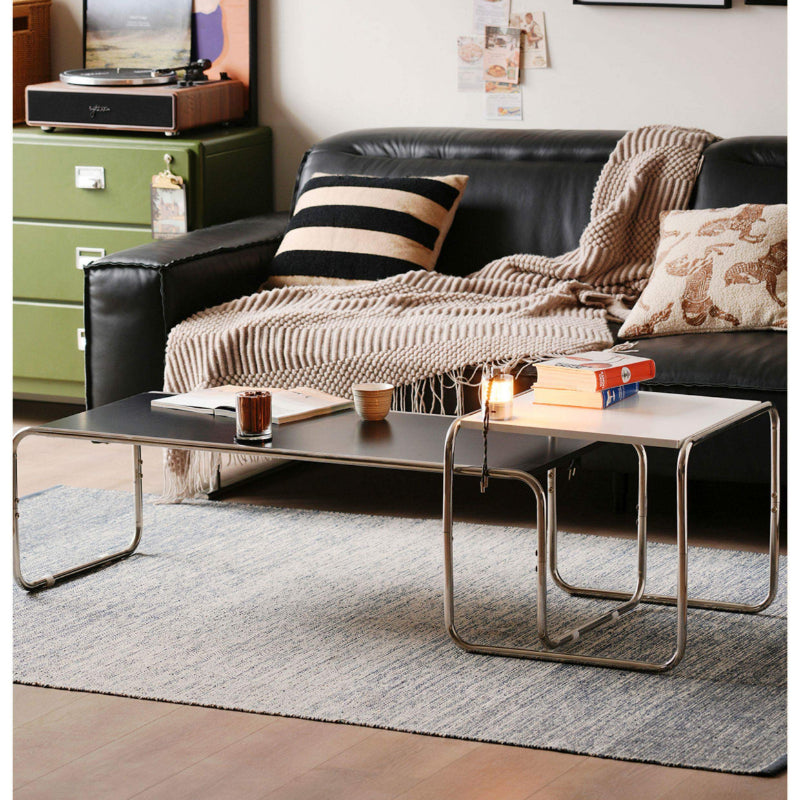 Modern Nesting Coffee Table Set with Stainless Steel Frame