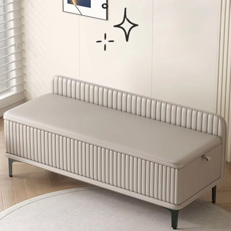 Modern Upholstered Storage Bench with Hidden Compartment